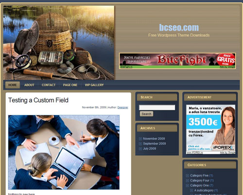 free wordpress theme Fishing Theme Three