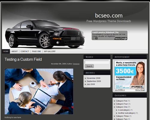 free wordpress theme Dark Car Theme Three