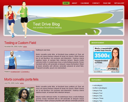 free wordpress theme Running and Jogging WP Theme