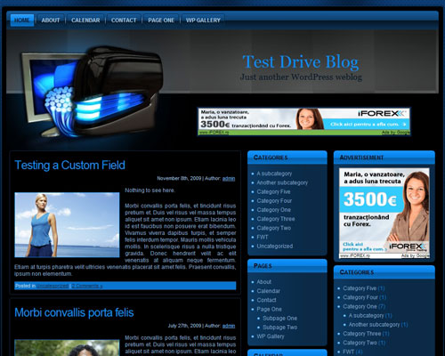 free wordpress theme Blue Hosting WP
