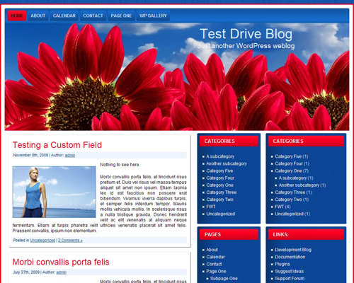 free wordpress theme Red Sunflower