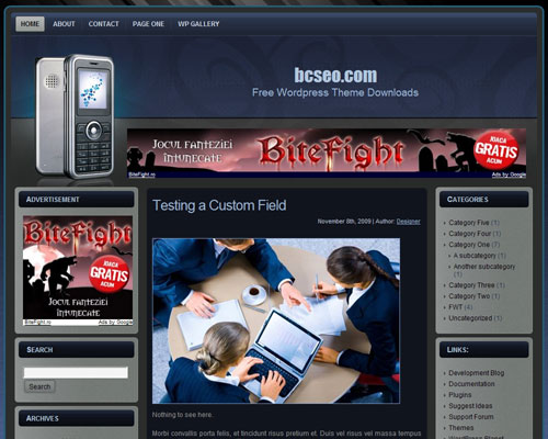 free wordpress theme WordPress Mobile Theme Three