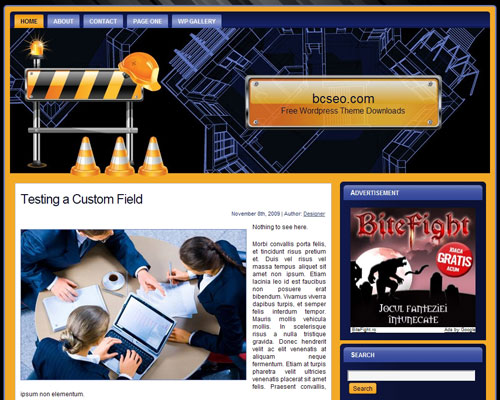 free wordpress theme Commercial Construction Theme One
