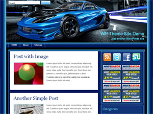 free wordpress theme Blue sport car