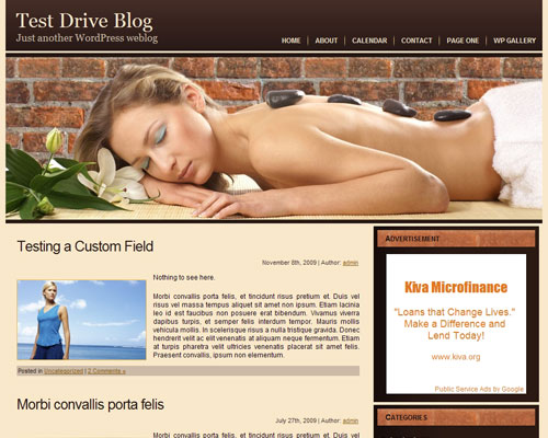 free wordpress theme Spa Moments