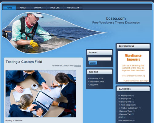 free wordpress theme Angling WordPress Theme 2
