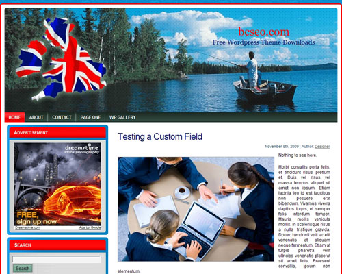 free wordpress theme UK Fishing Theme 1