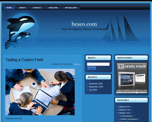 free wordpress theme Whale Watching Theme 1