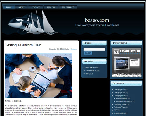 free wordpress theme Whale Watching Theme 3