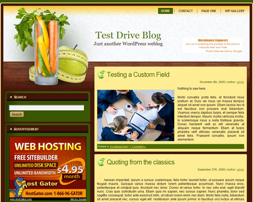 free wordpress theme Veggies Diet