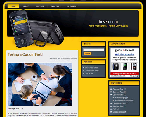 free wordpress theme Cellular Phone Theme 2