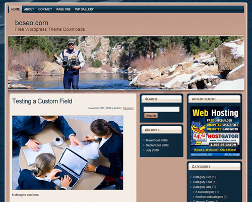 free wordpress theme Sport Fishing WP Theme 1