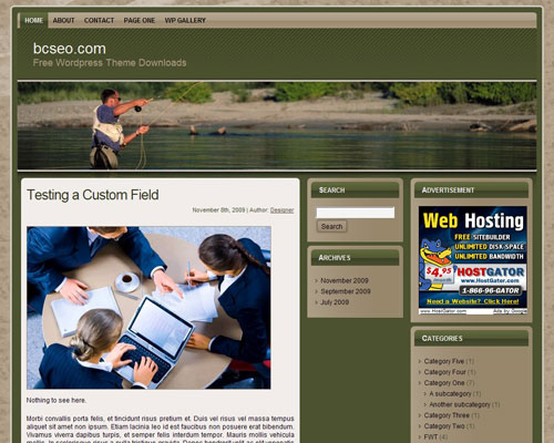 free wordpress theme Sport Fishing WP Theme 2