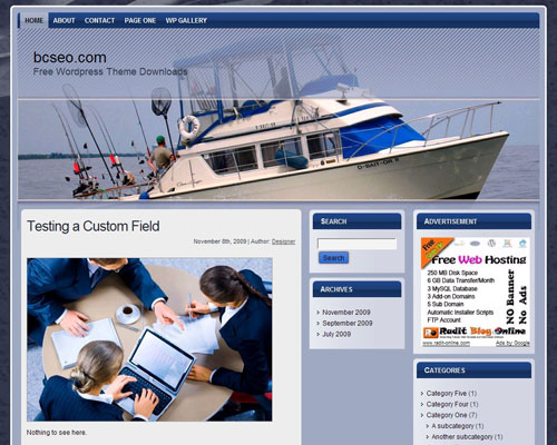 free wordpress theme Sport Fishing WP Theme 4