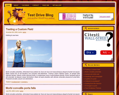 free wordpress theme Zodiac Leo