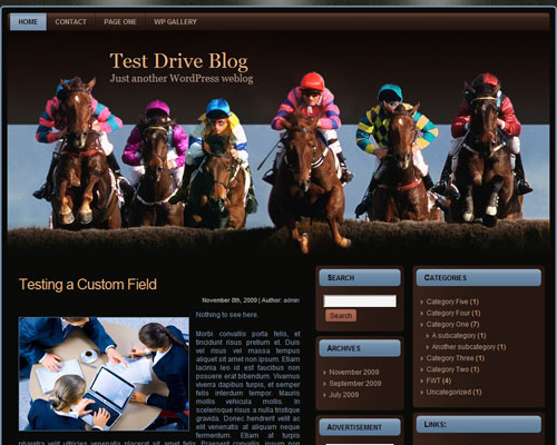 free wordpress theme Horse Race WP
