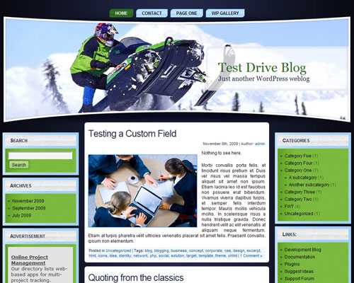 free wordpress theme Winter Sports WP
