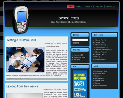 free wordpress theme Cellular Theme WordPress 2