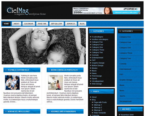 free wordpress theme Ciel Mag FlexiTheme