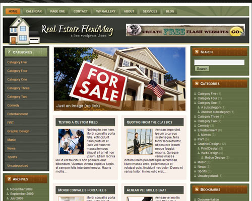 free wordpress theme Real Estate FlexiMag