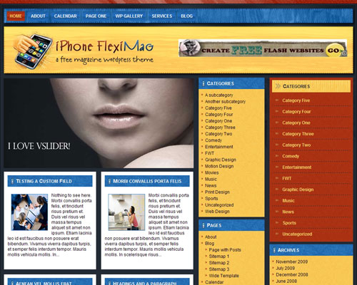 free wordpress theme iPhone FlexiMag