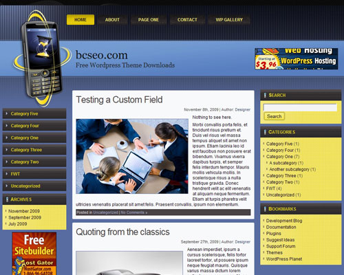 free wordpress theme Cellular Theme WordPress 7