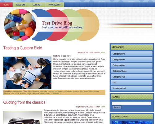 free wordpress theme Supplements WordPress Theme