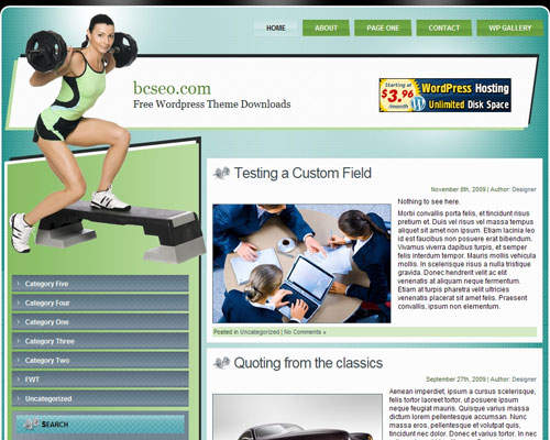 free wordpress theme Health Fitness WP 3