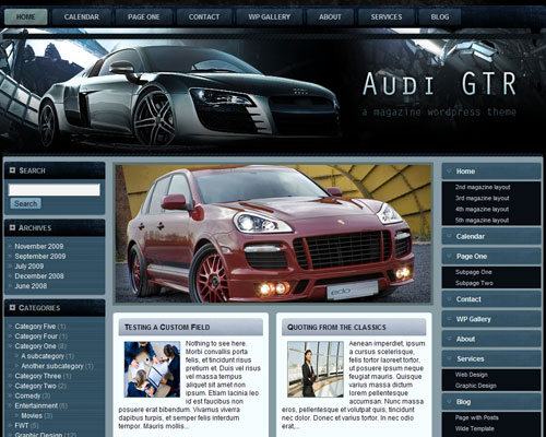 free wordpress theme Audi GTR FlexiMag