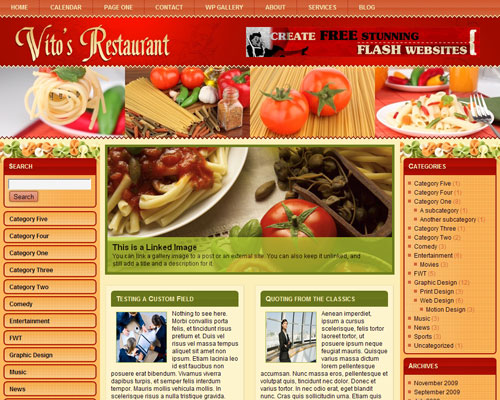 free wordpress theme Vito’s Restaurant