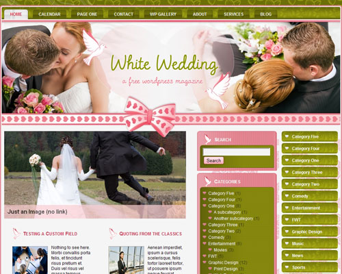 free wordpress theme White Wedding