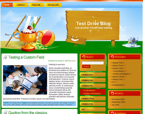 free wordpress theme Summer’s Best