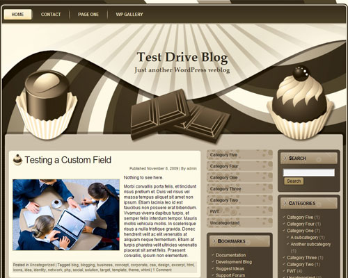free wordpress theme Chocolate Theme