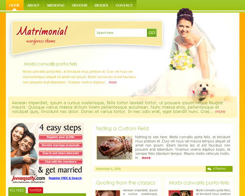 free wordpress theme Matrimonial WP Theme