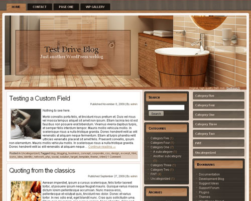 free wordpress theme Brown Bathroom
