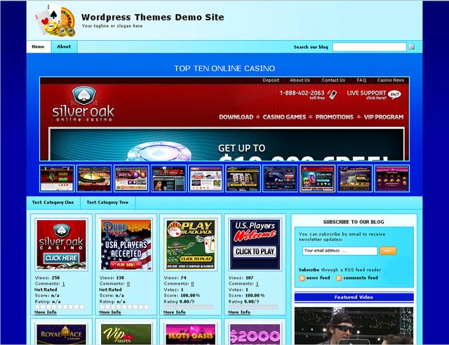free wordpress theme Online Casino Template 768