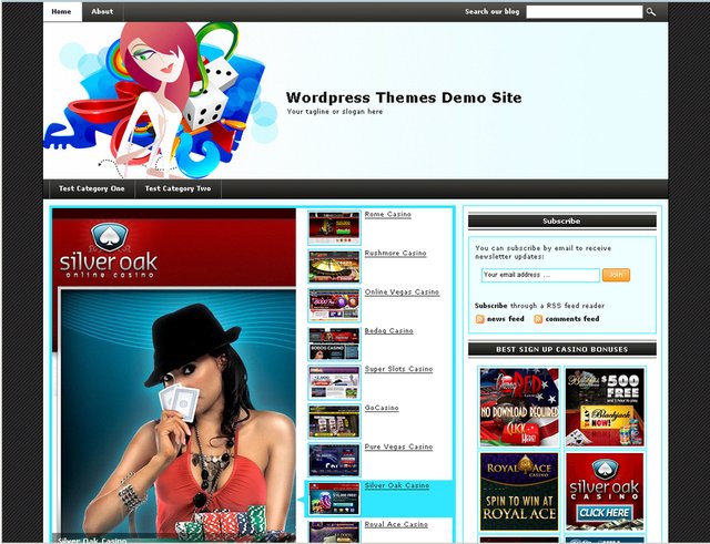 free wordpress theme Online Casino Template 769