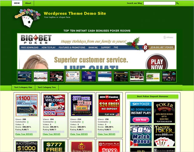 free wordpress theme Online Casino Template 763