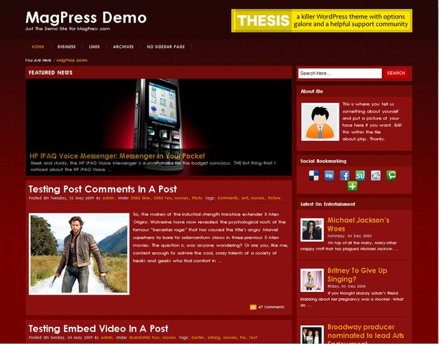 free wordpress theme RedMoz