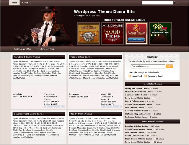 free wordpress theme Online Casino Template 781